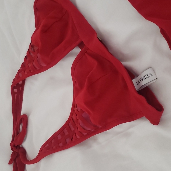 La Perla Red Burgandy Wine Two Peice Swimsuit Bikini S 42 38 2 - Picture 2 of 7